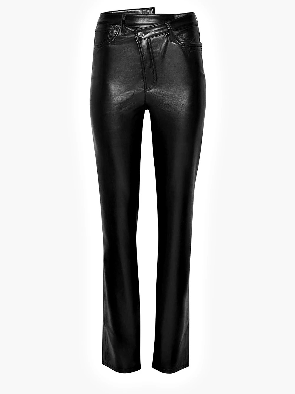 NWT AGOLDE CRISS CROSS STRAIGHT LEATHER PANTS DETOX BLACK SIZE 32 NWT